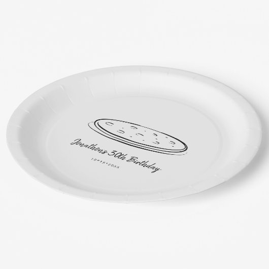 Pizza Birthday Party Papieren Bordje (Gekanteld)