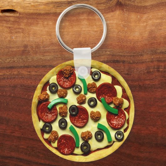 Pizza Birthday Party Sleutelhanger (Voorkant)