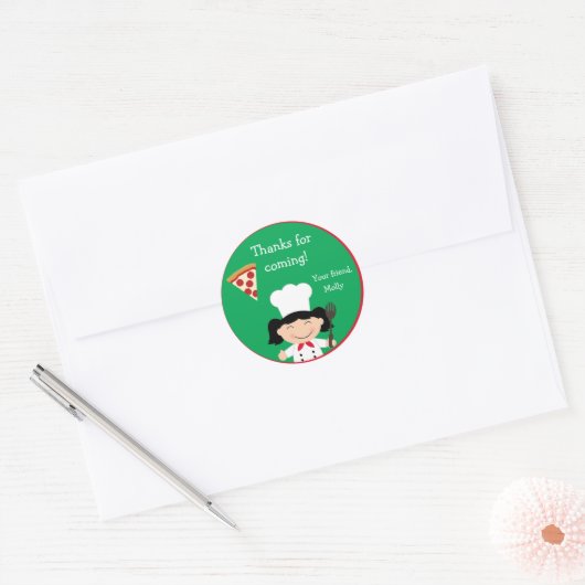 Pizza Birthday Party Sticker (Envelop)