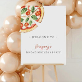 Pizza Birthday Party Welcome Poster