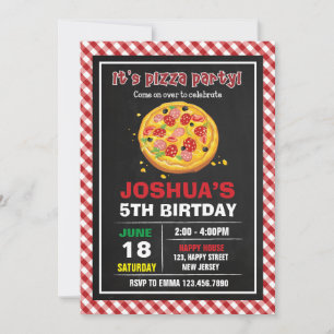 Pizza Birthday Uitnodiging