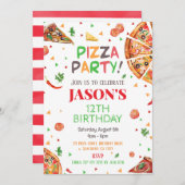 Pizza Birthday Uitnodiging (Voorkant / Achterkant)