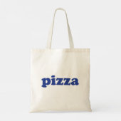 Pizza blauwe moderne typografie grappig cool tote bag (Achterkant)