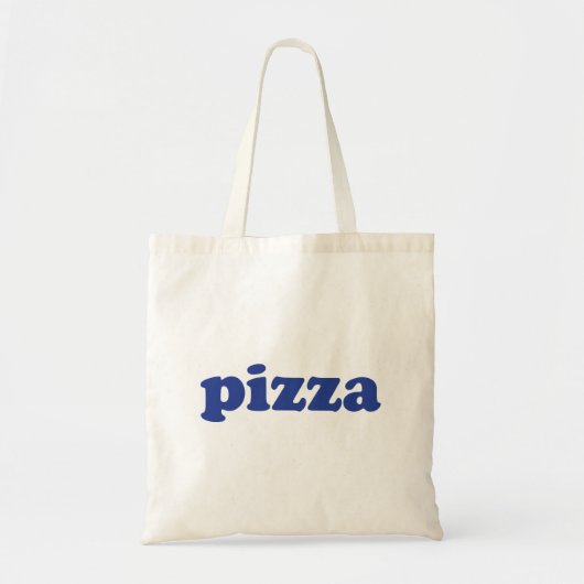 Pizza blauwe moderne typografie grappig cool tote bag (Voorkant)