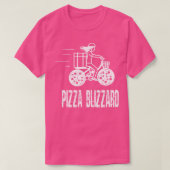 Pizza Blizzard Fiets Koerier Driver Service T-shirt (Design voorkant)