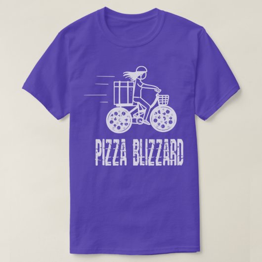 Pizza Blizzard Fiets Koerier Driver Service T-shirt (Design voorkant)