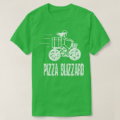 Pizza Blizzard Fiets Koerier Driver Service T-shirt (Design voorkant)
