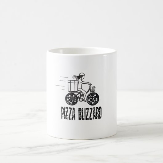 Pizza Blizzard Fietskoerier Chauffeur Koffiemok (Center)