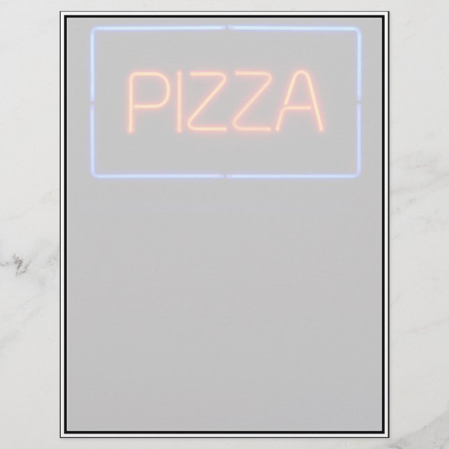 PIZZA Blue & Red Neon Sign (Voorkant)