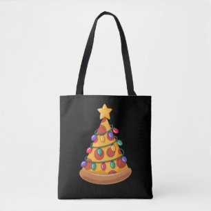 Pizza Boom Kerstverlichting Pizza Liefhebber Famil Tote Bag
