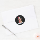 Pizza Boomman Kerstman Hoed Kerstfeest Grappig Ronde Sticker (Envelop)