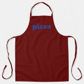 Pizza bordeaux maroon blauw moderne typografie gra schort (Voorkant)