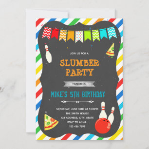 Pizza bowling uitnodiging