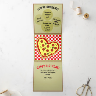 Pizza Box Pizza Puns Verjaardag Drieluik Kaart