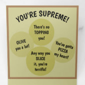 Pizza Box Pizza Puns Verjaardag Drieluik Kaart (Binnenzijde eerst)