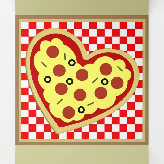 Pizza Box Puns Jubileum Valentijn Tri-Fold Kaart (Binnenkant midden)