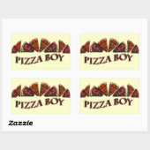 Pizza Boy Rechthoekige Sticker (Vel)