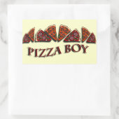 Pizza Boy Rechthoekige Sticker (Tas)