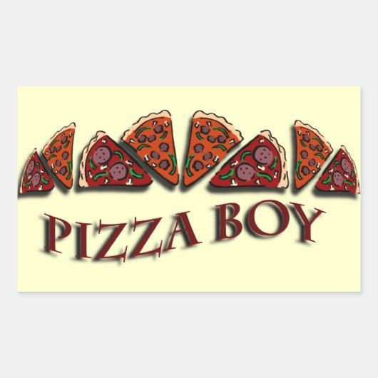Pizza Boy Rechthoekige Sticker (Voorkant)