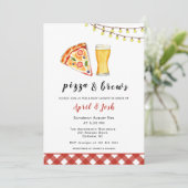 Pizza & Brews Co Ed Baby shower Kaart (Staand voorkant)