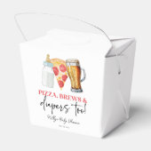Pizza Brews en Luiers ook! Baby Shower Bedankdoosjes (Achterkant)