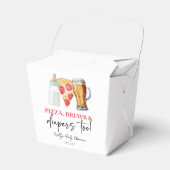 Pizza Brews en Luiers ook! Baby Shower Bedankdoosjes (Voorkant Zijde)