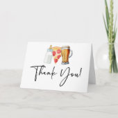 Pizza Brews en Luiers ook! Baby Shower Bedankkaart (Voorkant)