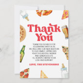 Pizza Brews en Luiers ook! Baby Shower Bedankkaart (Voorkant)