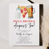 Pizza Brews en Luiers ook! Baby Shower Kaart