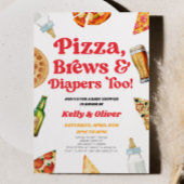 Pizza Brews en Luiers ook! Baby Shower Kaart
