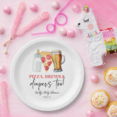 Pizza Brews en Luiers ook! Baby Shower Papieren Bordje (Feest)