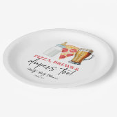 Pizza Brews en Luiers ook! Baby Shower Papieren Bordje (Gekanteld)