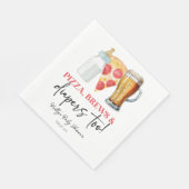 Pizza Brews en Luiers ook! Baby Shower Servet (Hoek)