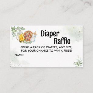 Pizza & Brews Luier Raffle Baby shower Informatiekaartje