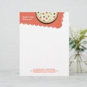 Pizza Briefhoofd Ontwerp (Staand voorkant)