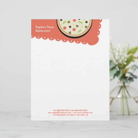 Pizza Briefhoofd Ontwerp (Staand voorkant)