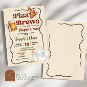 Pizza Brouwen en Luiers Co-Ed Baby shower Kaart