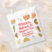 Pizza Brouwen en Luiers Ook Pizza Beer Baby shower Bedankzakje (Geknipt)