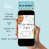 Pizza, Brouwen & Luiers Casual Koppels Baby shower Kaart