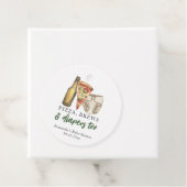 Pizza, brouwsel en luiers te Baby shower Bedankjes Labels (In situ)