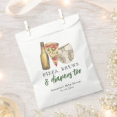 Pizza, brouwsel en luiers te Baby shower Bedankzakje (Geknipt)