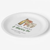 Pizza, brouwsel en luiers te Baby shower Papieren Bordje (Gekanteld)