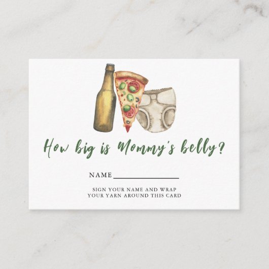 Pizza, brouwsels en luiers Hoe groot is de buik va Informatiekaartje (Voorkant)