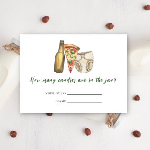 Pizza, brouwsels en luiers ook - Hoeveel snoepjes Informatiekaartje