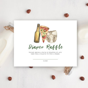 Pizza, brouwsels en luiers ook - Luier Raffle Informatiekaartje