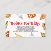Pizza Brouwt Luiers Te Baby shower Boeken Voor Bab Informatiekaartje (Voorkant)