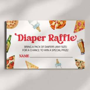 Pizza brouwt luiers te Baby shower luier Raffle Informatiekaartje