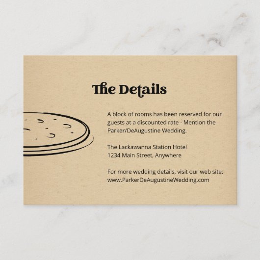 Pizza Bruiloft Informatie Details Behuizing Kaart (Voorkant)