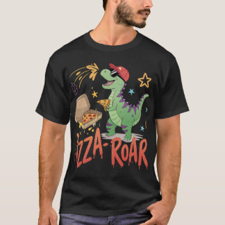 Pizza brullen voor dinasour lover cartoon t-shirt