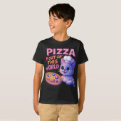 Pizza: Buiten deze Wereld | Ruimtech Chef Kat T-shirt (Voorkant volledig)